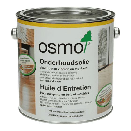 Hardwaxolievloer - OSMO-Ond.h.olie-3098-Kl.-semimat-Antislip-R9-2,5-L-98257-1