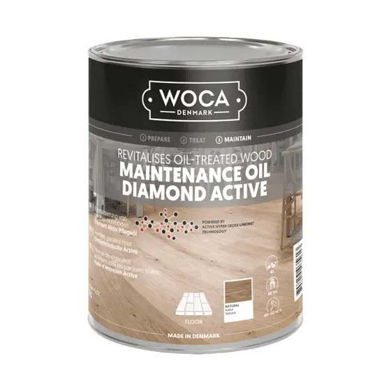 Geoliede vloer - WOCA-Diamond-Active-Onderhoudsolie-Natural-1L-97081-1